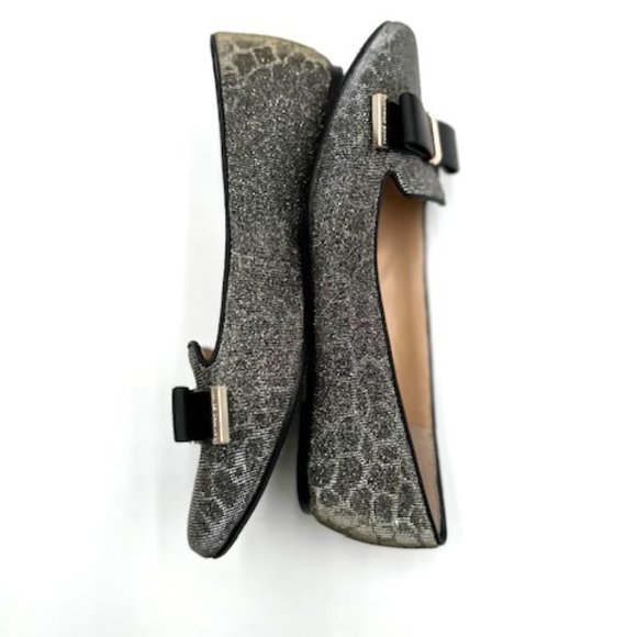 Vince Camuto Rowley Metallic Flats Women’s Size 7 Leopard Print Point Toe Bow - Picture 3 of 8